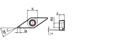 -60 tipo materiales ferrosos del grado VC de PCD Chip Breaker Inserts For Non